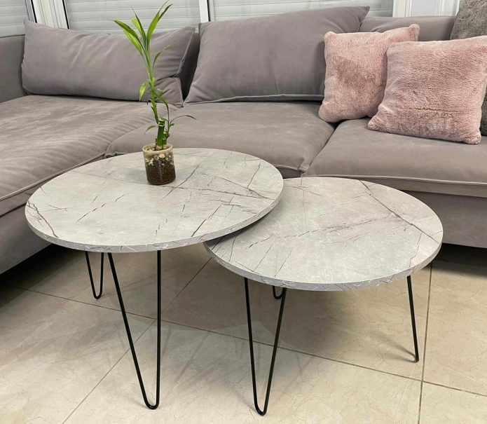 סט שולחנות מון אפור בטון