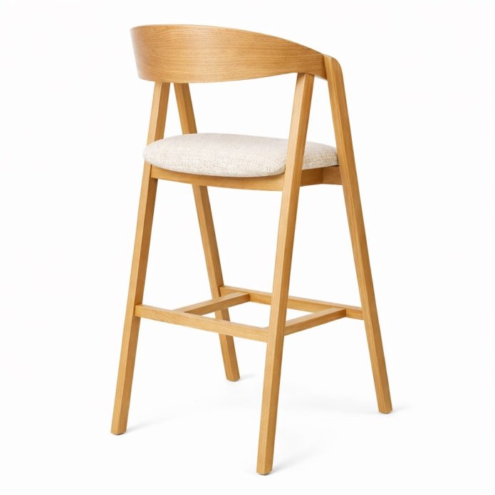 כסא בר אמזונס אלון מרופד