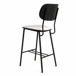 כסא בר ריץ שחור מרופד