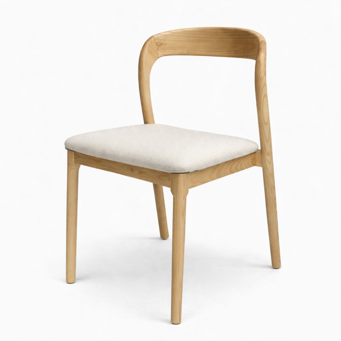 כסא מרטין טבעי מרופד