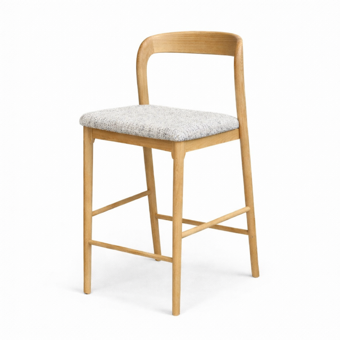 כסא בר מרטין טבעי מרופד